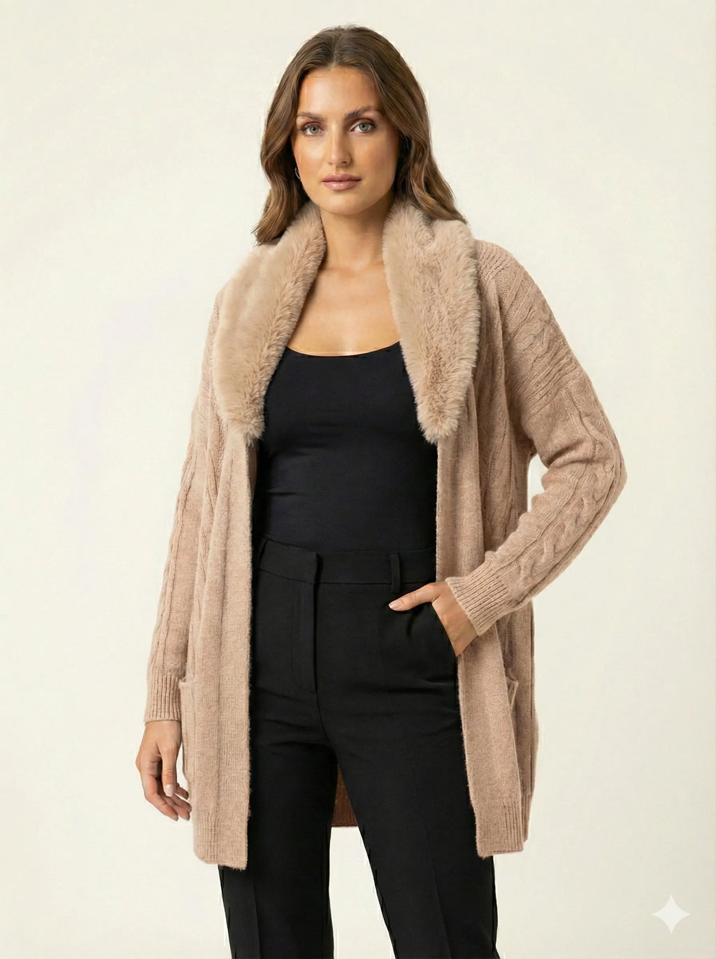 The Midnight Fur Collar Cardigan