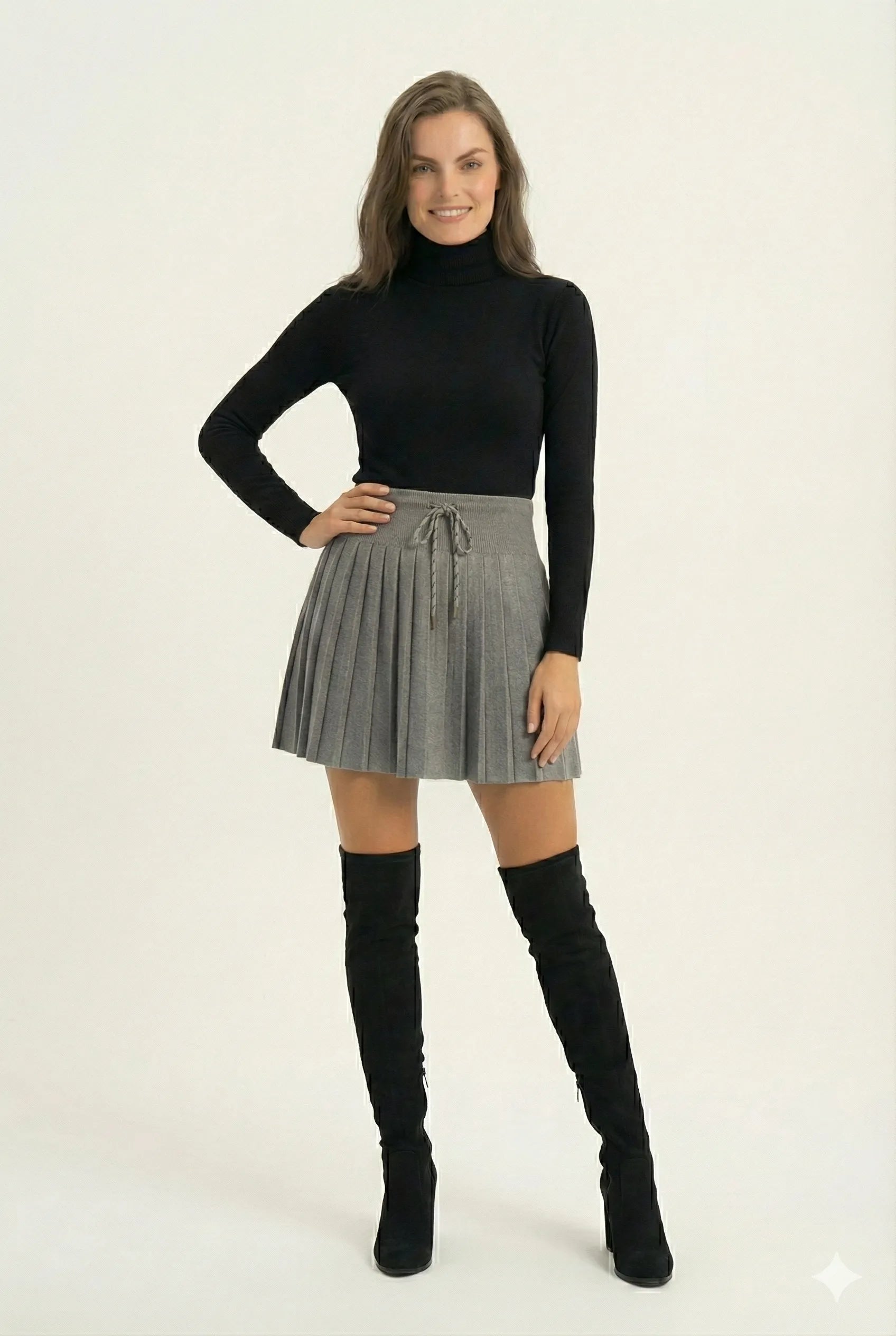 The Pleated Knit Mini Skirt