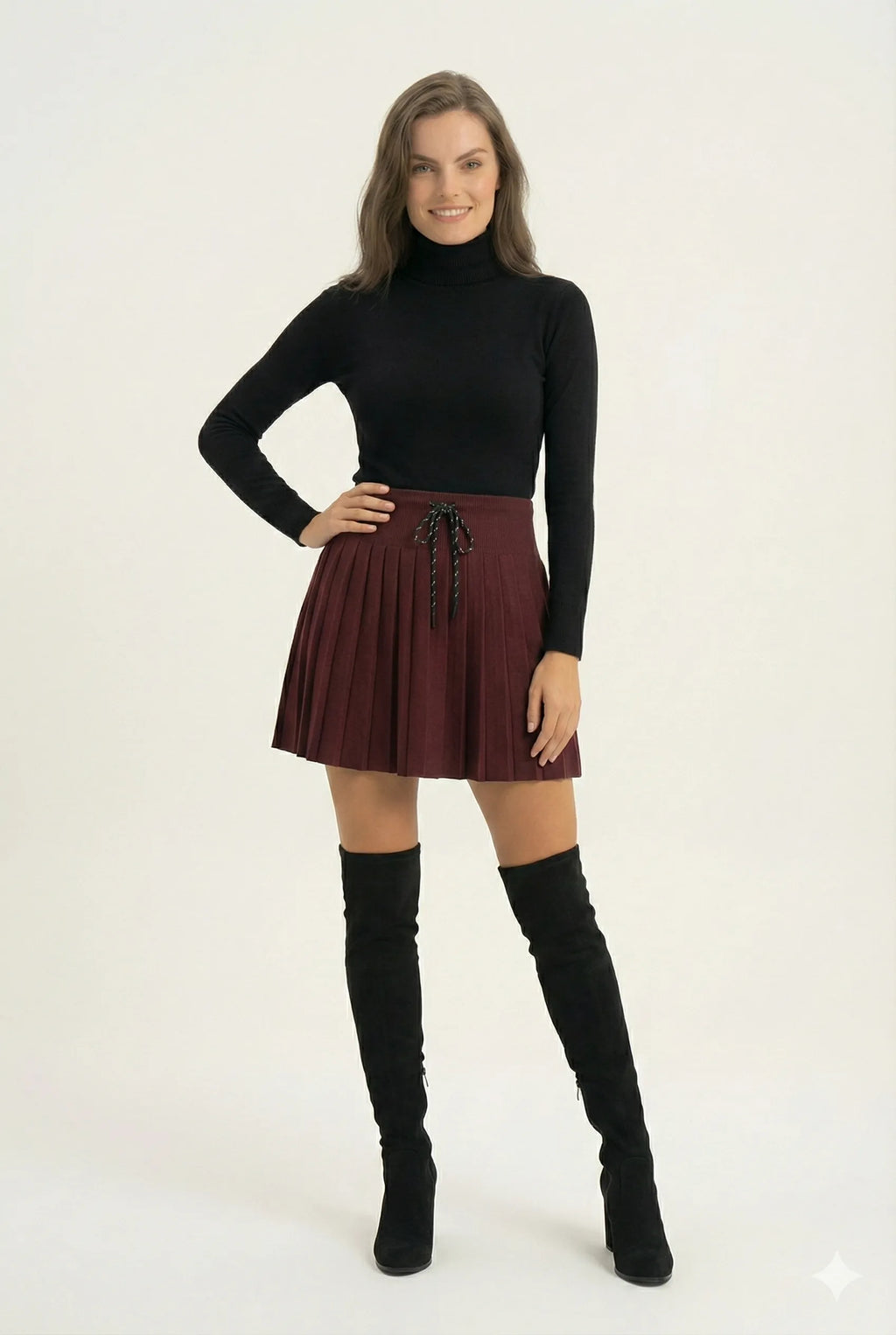 The Pleated Knit Mini Skirt